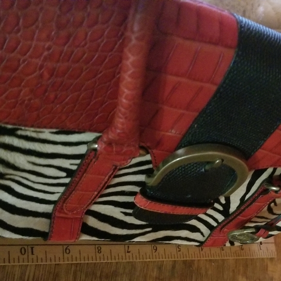 BRAHMIN ltd ed BURCHELLI COLLECTION calf RED CROC - Picture 13 of 15